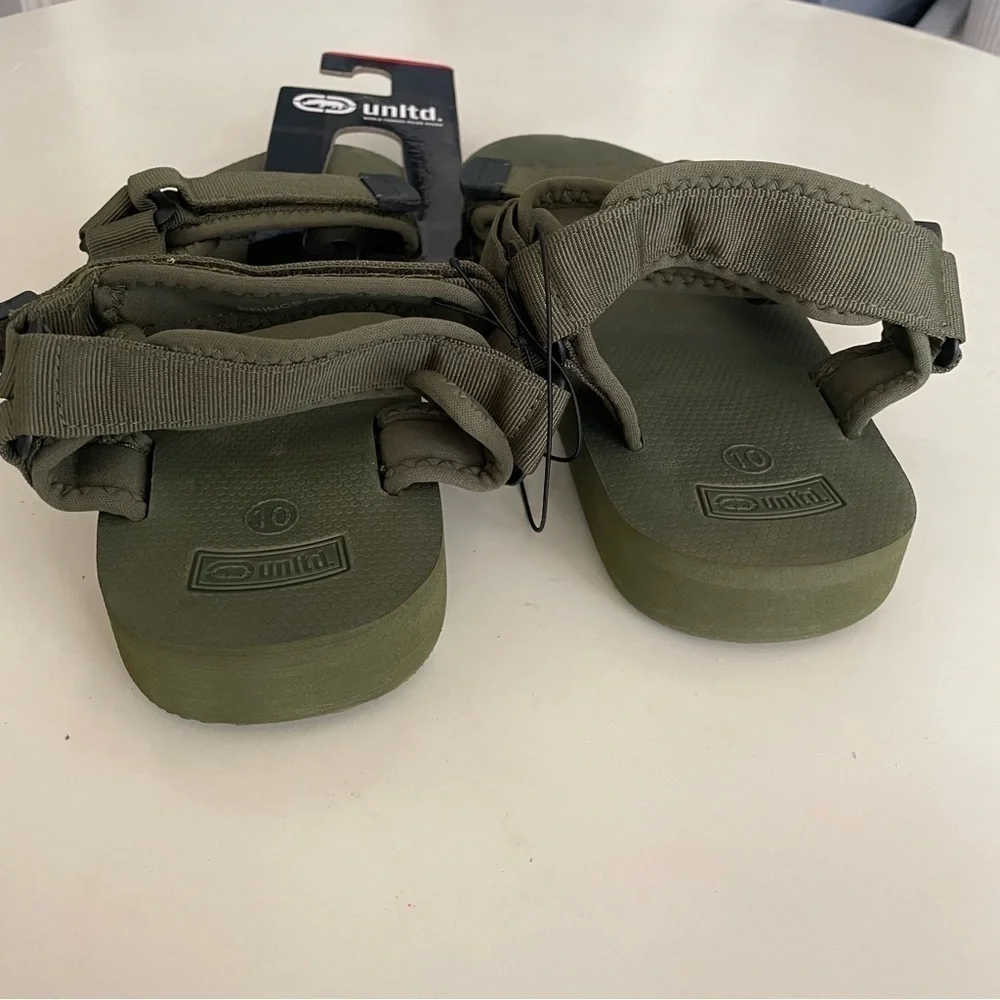 Ecko unlimited Fabric Sport Adjustable Strap Sandals Green Men’s Size 10 New